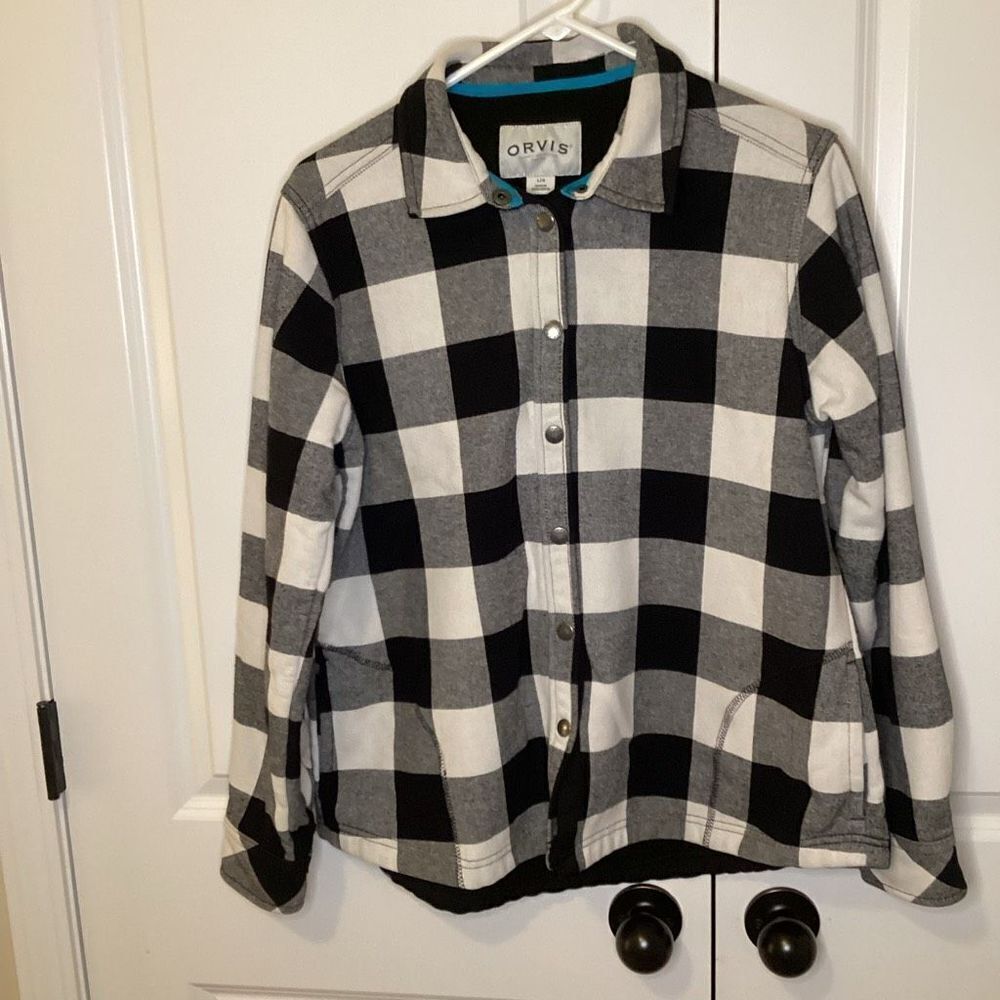 Ladies‎ Orvis heavyweight Buffalo Plaid flannel shirt / jacket large